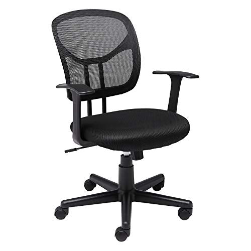 Breathable Mesh Mid-Back Office Desk Chair with Armrests, Lumbar Support, view 2
