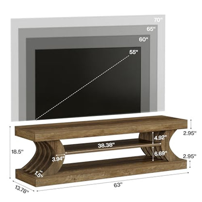 Tibesigns 63" Farmhouse TV Stand for 55/65/70 Inch TVs, view 3