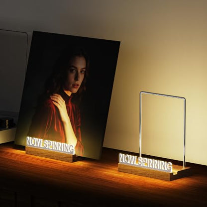 Vinyl Record Stand with Adjustable Warm White Lights, view 3