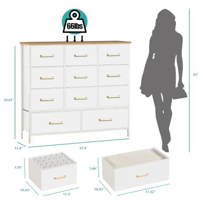 Dresser for Bedroom with 11 Storage Drawers, Tall Chests of Drawers, view 4
