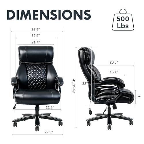 FLEXISPOT 500LBS Big and Tall Office Chair with Stable Arms Ergonomic Office, view 3