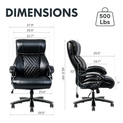 FLEXISPOT 500LBS Big and Tall Office Chair with Stable Arms Ergonomic Office, view 3