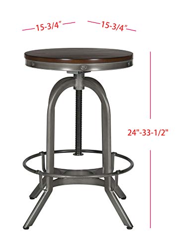 Safavieh Home Collection Wildomar Burnt Oak Swivel Stool