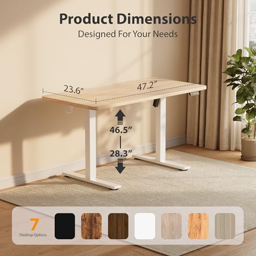 Standing Desk, 48x24 Inches Sit Stand Home Office Desk, Electric Stand up Desk, view 4