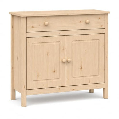 44" Wide Solid Pine Shaker Sideboard Buffet Cabinet — 2 Doors with Adjustable, view 7