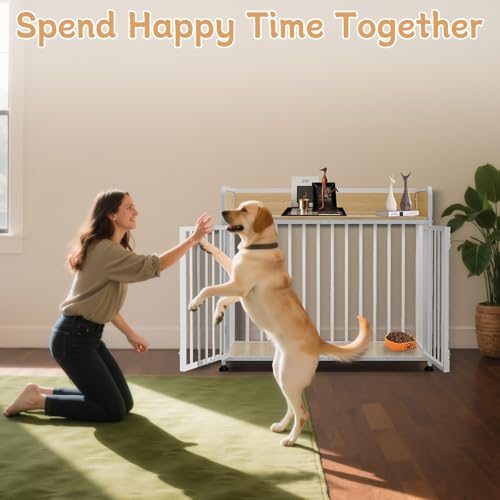 Furniture Style Dog Crate, Large Dog Kennel Indoor for Small/Medium Dogs, view 7