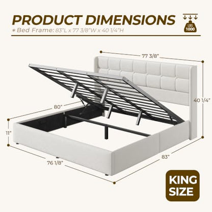 King Size Lift Up Storage Bed Frame, view 3