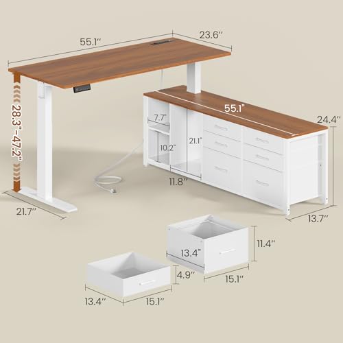 L Shaped Electric Standing Desk, view 4