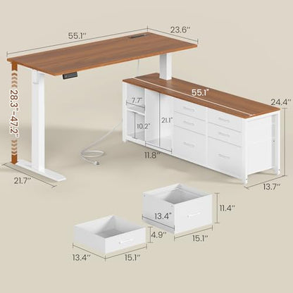 L Shaped Electric Standing Desk, view 4