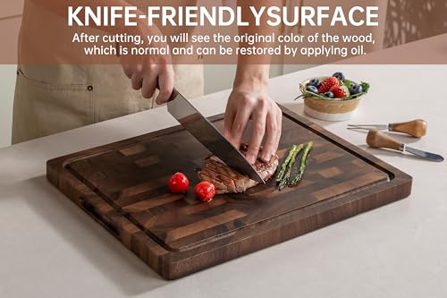 Walnut Cutting Boards for Kitchen Solid Wood End Grain 17"×13"×1", view 6