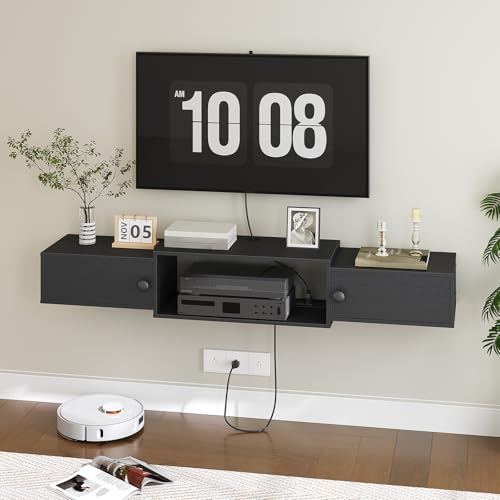 55" Floating TV Stand with Power Outlets, view 4