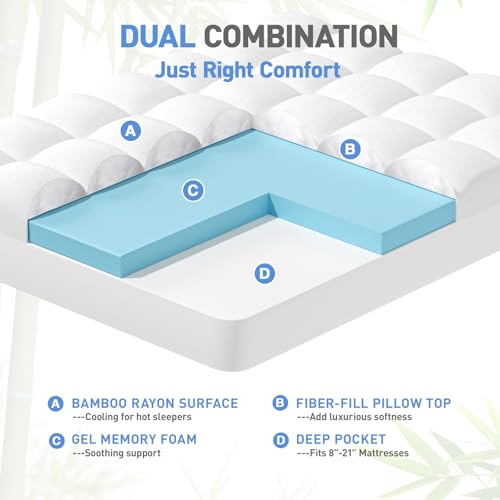 Dual Layer 3 Inch Memory Foam Mattress Topper Twin XL Size, view 4