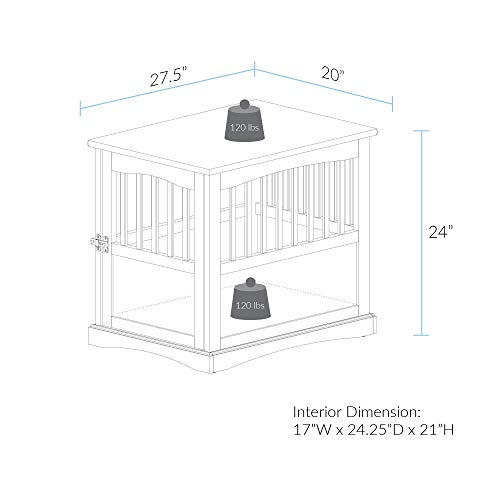 Wooden Indoor Dog Crate House Kennel End Table Night Stand Furniture, view 6