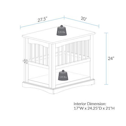Wooden Indoor Dog Crate House Kennel End Table Night Stand Furniture, view 6