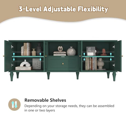 67" Mid-Century Modern TV Stand for TVs Up to 75 Inches, Green, view 6