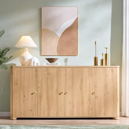 Curved Buffet Cabinet with Doors, view 5