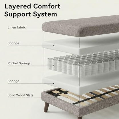 65" W Loveseat Sofa, Mid Century Modern Love Seat Couches for Living Room, Button Tufted Upholstered Small Couch for Bedroom, Solid and Easy to Install Love Seats Furniture, Grey