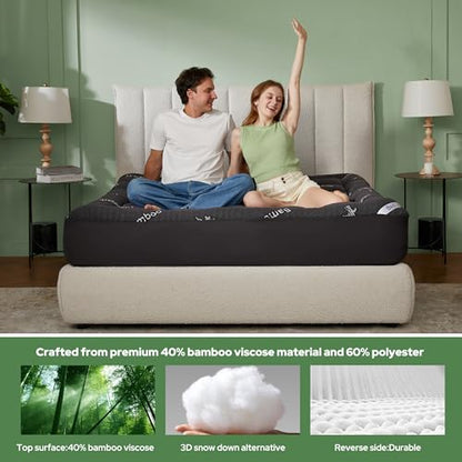Twin Mattress Topper, Thick Pillow Top Mattress Pad, view 4