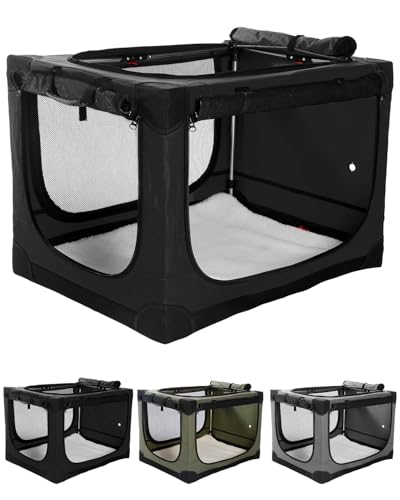 33" Soft Collapsible Travel Dog Crate for Medium Large Dogs,Black, view 2