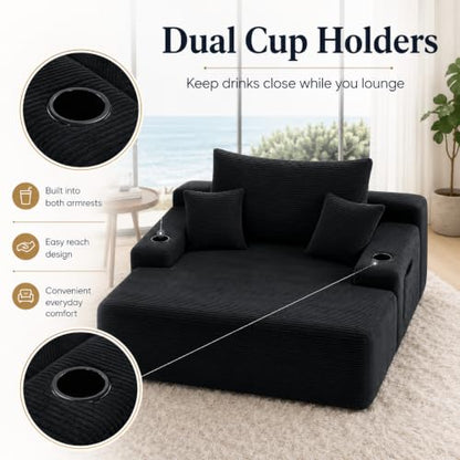65.4" Boneless Cloud Couch Sofa, Corduroy Upholstered Loveseat in a Box, view 5