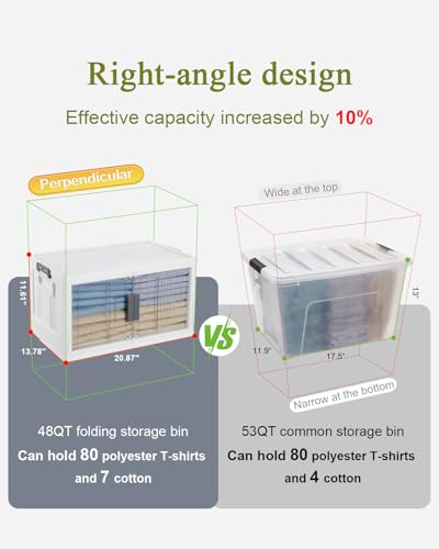 144QT Storage Bins with Lids for Closets, Office, Dorm, 3 Pack, view 6