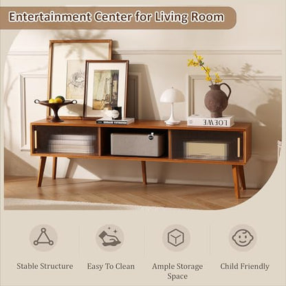Bamboo TV Stand Entertainment Center tv Console, view 7