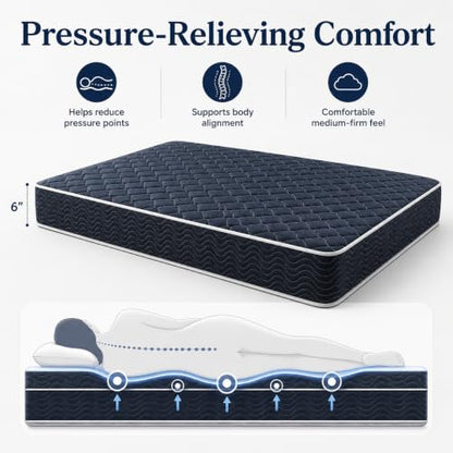 Twin Size Memory Foam Mattress, 6 Inch Bed Mattress in A Box Water-Resistant, view 7