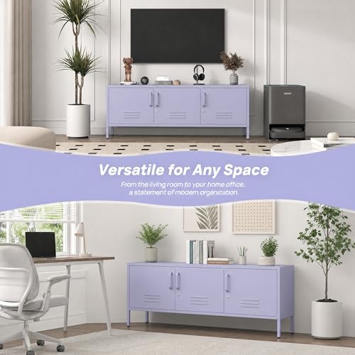 Purple Media TV Stand with Lock, view 7