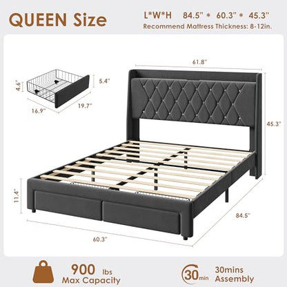 Queen Bed Frame with Storage, view 3
