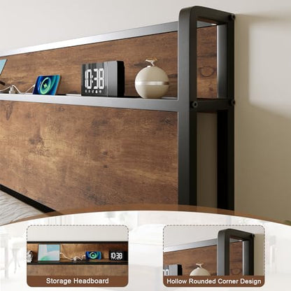 King Size Lift Up Storage Bed Frame with Charging Station, view 6