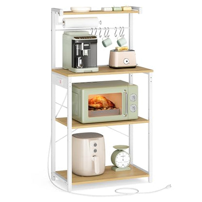 4-Tier Kitchen Bakers Rack with Power Outlet, 23.6-Inch Wide, view 2