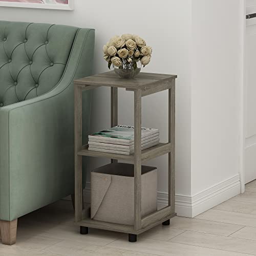 Romain 2-Tier Tall End Table, French Oak