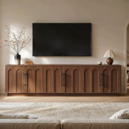 94.5" Extra Long Arched TV Stand for TVs Up to 100 Inch (Walnut), view 4