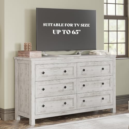 5-Piece Farmhouse Bedroom Set, Queen Bed Frame & Dresser, White, view 7