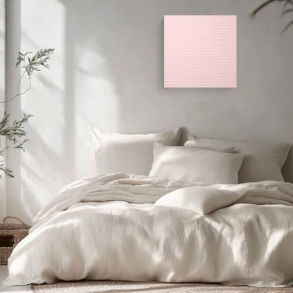 Modern Pink Wavy Stripe Canvas Print Wall, Abstract Trend Rippling Water Lines Framed Canvas Art Wall Decor Pictures Painting Artwork for Living Room Bedroom, Ready to Hang, 28" x 28"