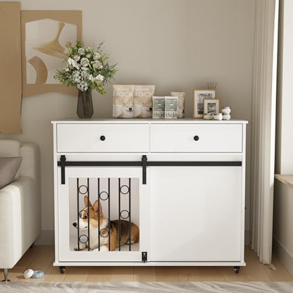 39.37" Dog Crate with Sliding Barn Door, view 4