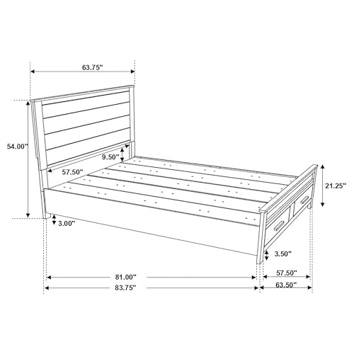 Coaster Home Furnishings Woodmont Farmhouse 4-Piece Bedroom Set Queen Size Storage Panel Bed Frame 54-inch Headboard Rustic Golden Brown 222631Q-S4