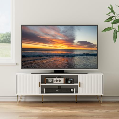 TV Stand for 55-65 Inch TV, Entertainment Center with Soft Hinge Door, view 3
