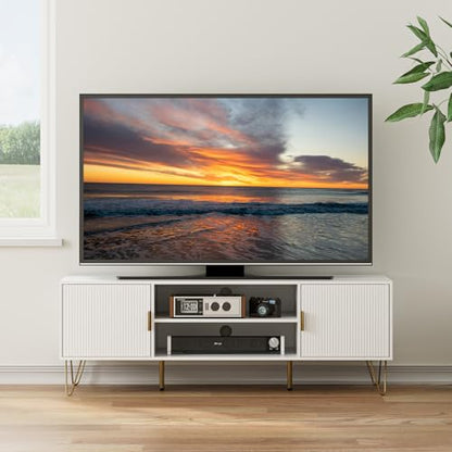 TV Stand for 55-65 Inch TV, Entertainment Center with Soft Hinge Door, view 3