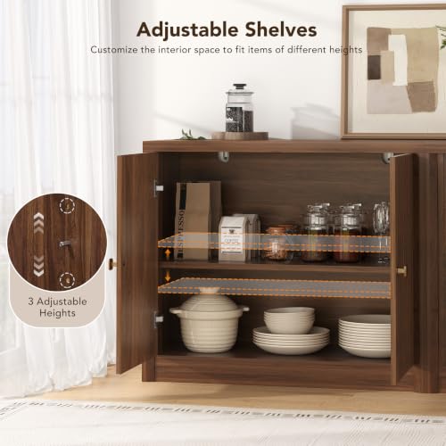 63" Sideboard Buffet Cabinets Set of 2 with Storage, view 5