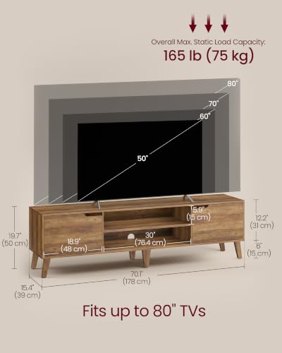 TV Stand for 80" TV, Entertainment Center with Adjustable Shelf, view 4