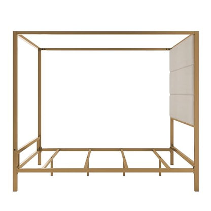LUMISOL Queen Size Canopy Bed with Tall Headboard, view 6