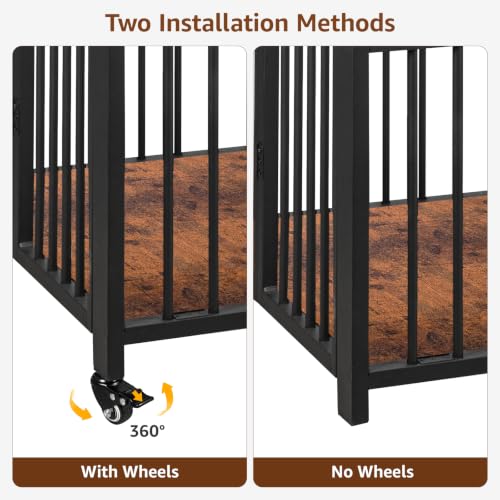 42.3" Large Dog Crate Furniture Foldable, Easy Assembly Dog Kennel Indoor, view 7