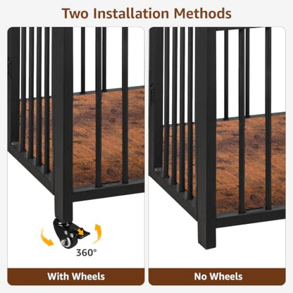 42.3" Large Dog Crate Furniture Foldable, Easy Assembly Dog Kennel Indoor, view 7