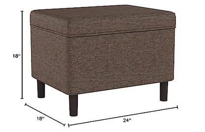 Home Decor | Dinah Collection Modern Storage Ottoman | Ottoman with Storage for Living Room & Bedroom (Brown)