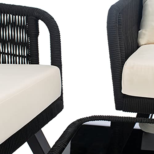 Kerson Wicker Cushions Black/Beige Outdoor Set, view 5