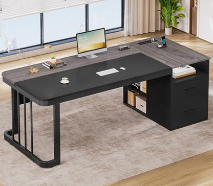 70.9" Executive Desk with Power Outlet, view 2