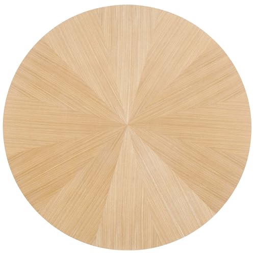 Crossroads 47Inch Round Dining Table Solid Wood Oak Finish Modern Kitchen Room Entertaining Home Furniture Quality Stylish Elegant Durable Refined Versatile
