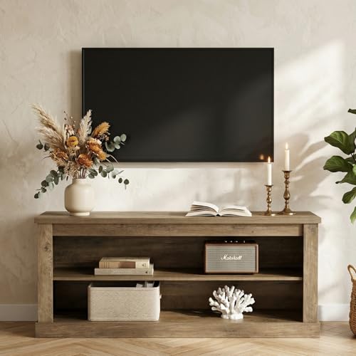63" TV Stand for TVs up to 70", Rustic Television Stand with 2 Open Shelves, view 5