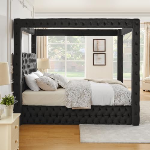LUMISOL Canopy Bed Frame Queen Size, view 4